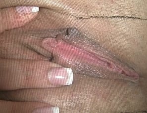 of course glorious closeups of her wet, pink pussy
